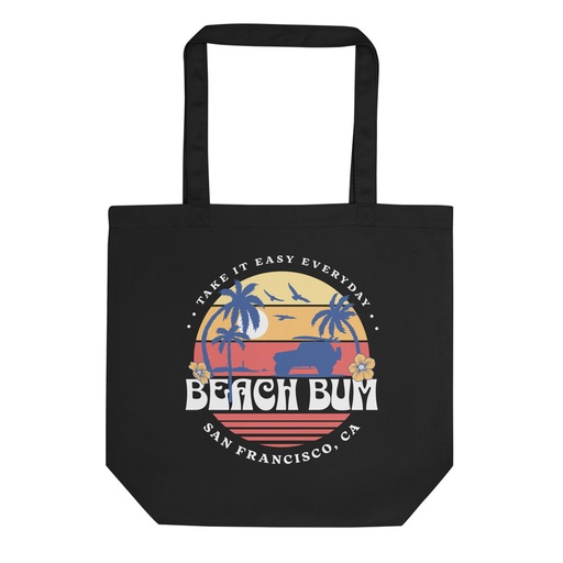 [ID: 367-G164] Beach Bum - Sunset Surfing Eco Tote Bag