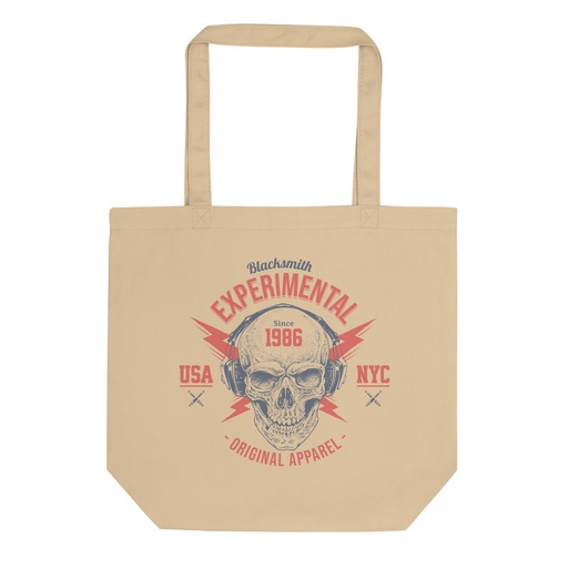 [ID: 367-G231] Blacksmith Experimental - Rock Skull Eco Tote Bag