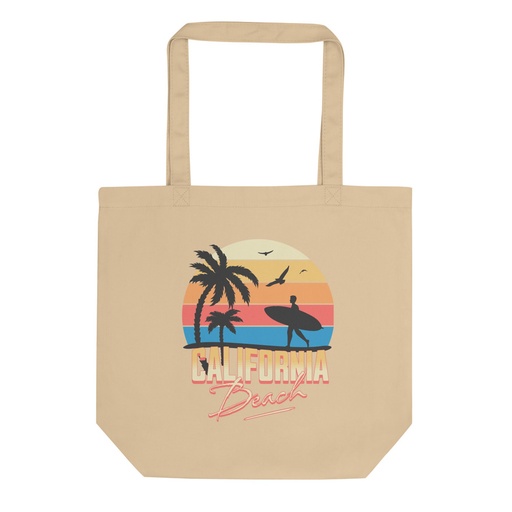 [ID: 367-G312] California Beach - Retro Surf Eco Tote Bag
