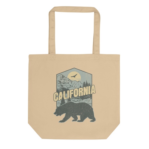 [ID: 367-G315] California Bear - Outdoors Wilderness Camping Hiking Eco Tote Bag