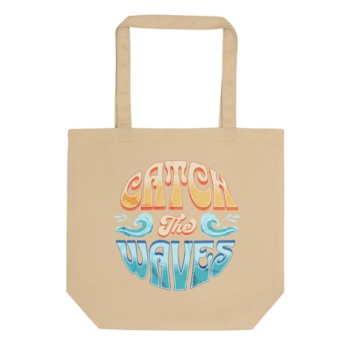 [ID: 367-G343] Catch the Waves - Beach Vibe Eco Tote Bag