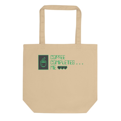 [ID: 367-G397] Coffee Completes Me - Neon Heart Eco Tote Bag