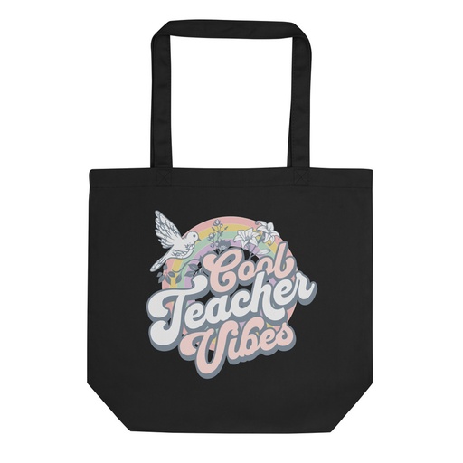 [ID: 367-G418] Cool Teacher Vibes Eco Tote Bag