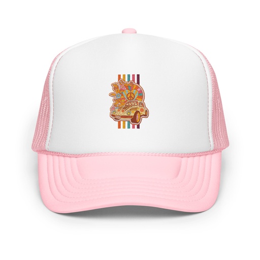 [ID: 627-G10] 60s flower power Foam Trucker Hat