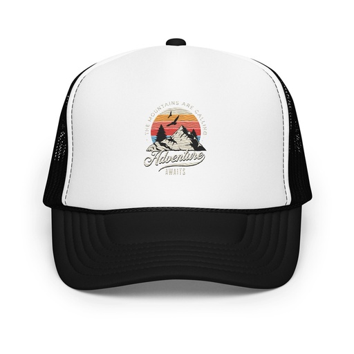 [ID: 627-G27] Adventure Await - Wilderness Camping Foam Trucker Hat