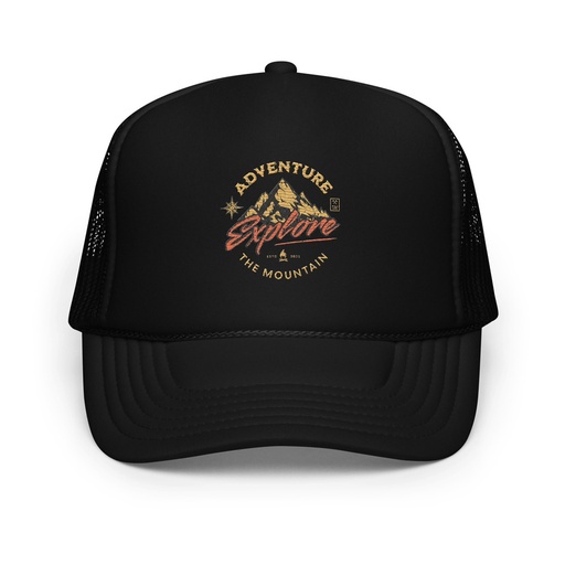 [ID: 627-G30] Adventure Explore The Mountain Foam Trucker Hat