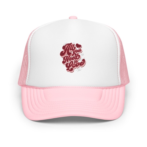[ID: 627-G50] All You Need is Love - Retro Valentines Day Foam Trucker Hat