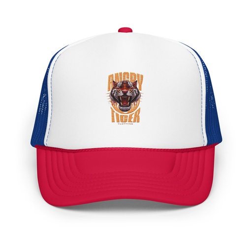 [ID: 627-G85] Angry Tiger - AI Foam Trucker Hat