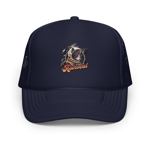 [ID: 627-G108] Astrocat - Retro graphic Foam Trucker Hat