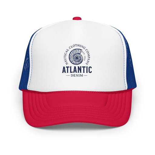 [ID: 627-G113] Atlantic Denim - Nautical Foam Trucker Hat