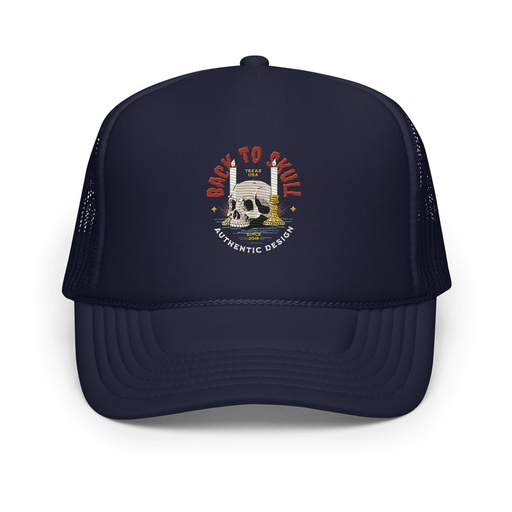 [ID: 627-G124] Back to Skull - Authenthic Design  Foam Trucker Hat