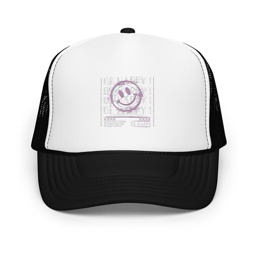[ID: 627-G155] Be Happy ! Foam Trucker Hat
