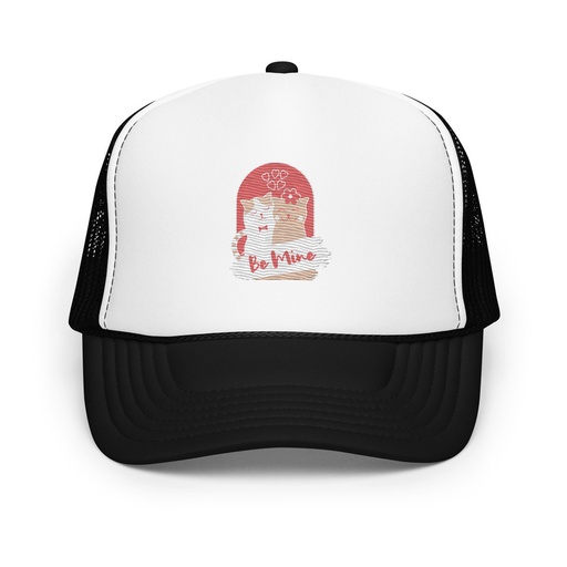[ID: 627-G157] Be Mine - Cute Cat Couple Foam Trucker Hat