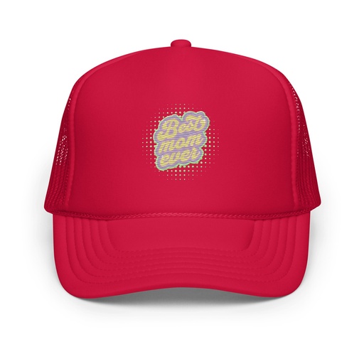[ID: 627-G188] Best Mom Ever - Retro Typography Foam Trucker Hat