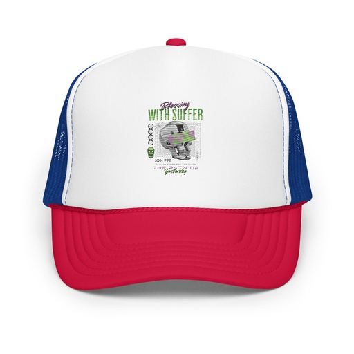 [ID: 627-G235] Blessing With Suffer Foam Trucker Hat