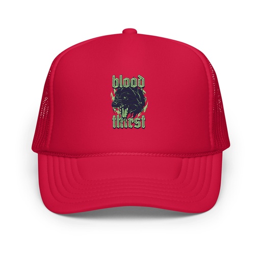 [ID: 627-G238] Blood Thirst - Neon Dog Foam Trucker Hat