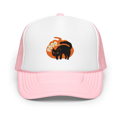 [ID: 627-G251] Boo - Scay Cute Cat Foam Trucker Hat