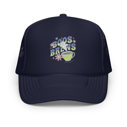 [ID: 627-G254] Boos + Brews - Halloween Foam Trucker Hat