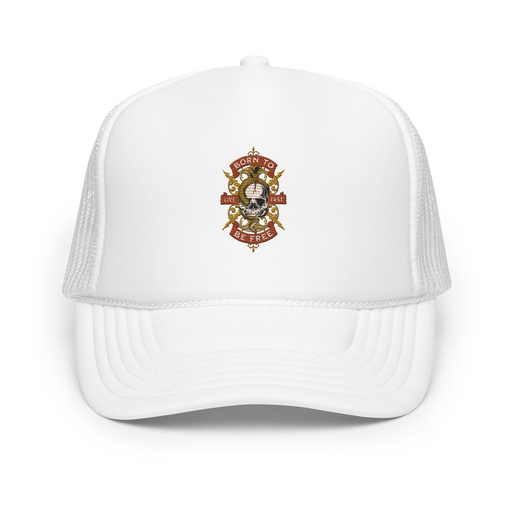 [ID: 627-G259] Born To Be Free - Skull Foam Trucker Hat