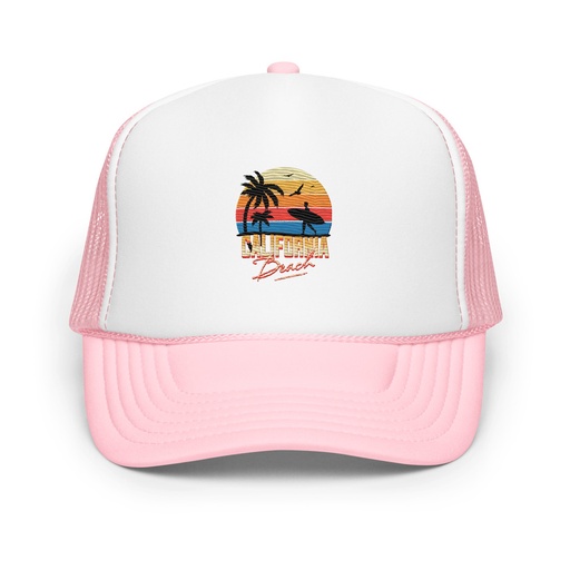 [ID: 627-G312] California Beach - Retro Surf Foam Trucker Hat