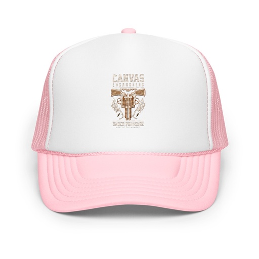[ID: 627-G332] Canvas Los Angeles under pressure Foam Trucker Hat