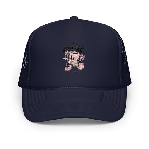 [ID: 627-G395] Coffee Break Mascot Foam Trucker Hat