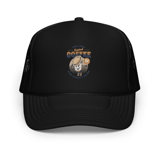 [ID: 627-G398] Coffee Cup - Comics Mascot Foam Trucker Hat