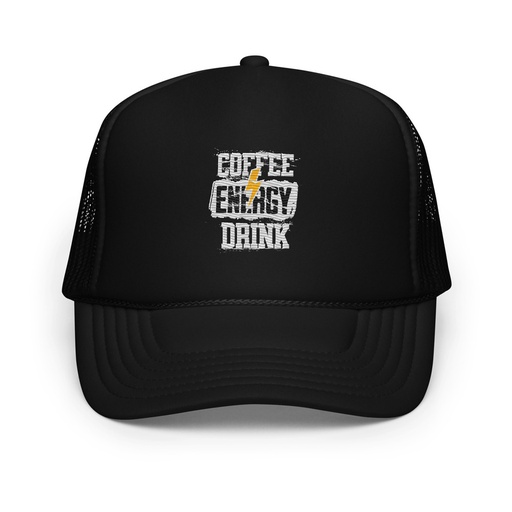 [ID: 627-G400] Coffee Energy Drink - Grunge Bolt Foam Trucker Hat