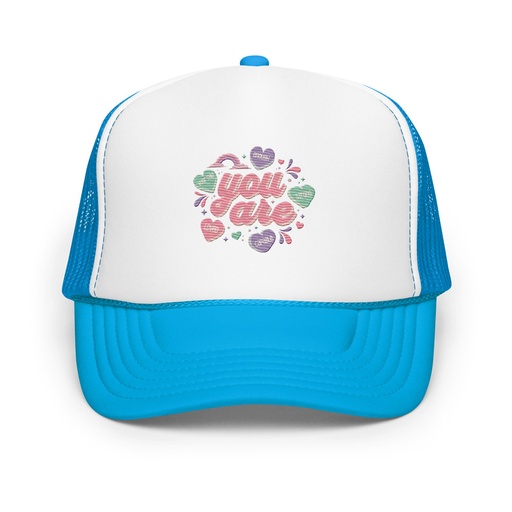 [ID: 627-G411] Colorful Self Love Affirmation - Heart Foam Trucker Hat
