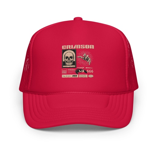 [ID: 627-G438] Crimson Foam Trucker Hat