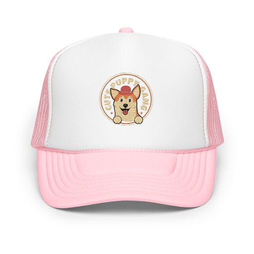 [ID: 627-G453] Cute Puppy Gang - Corgi Foam Trucker Hat