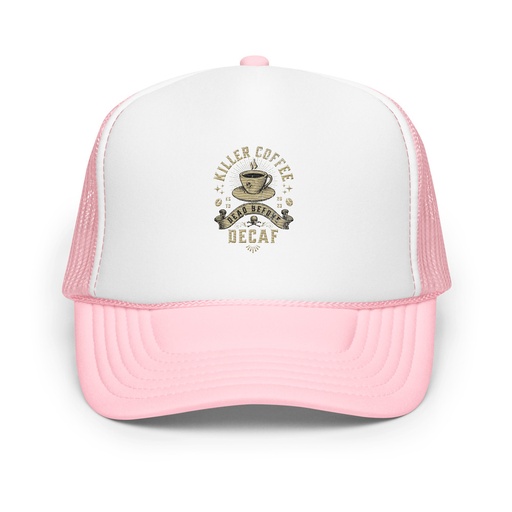 [ID: 627-G471] DEAD BEFORE DECAF Foam Trucker Hat