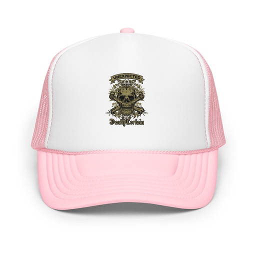 [ID: 627-G477] Death Certain and Unexpected Foam Trucker Hat