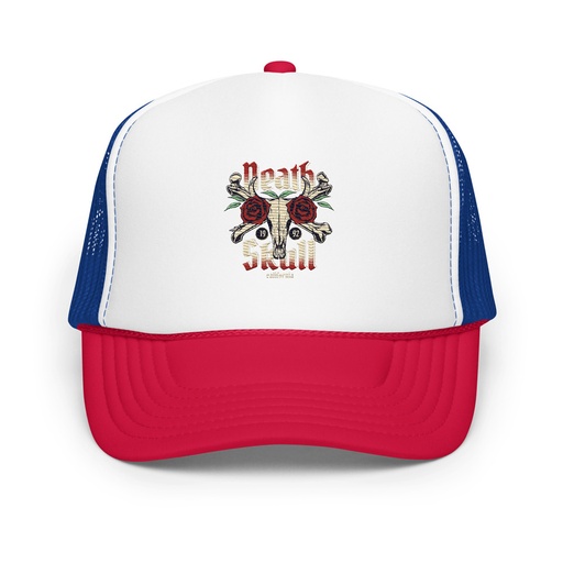 [ID: 627-G482] Death Skull - Flower Foam Trucker Hat