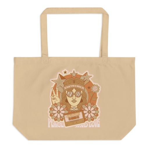 [ID: 378-G11] 60s tee design Large Eco Tote