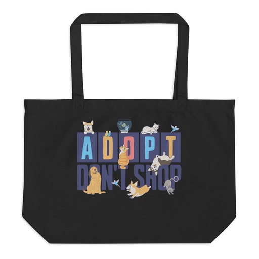 [ID: 378-G23] Adopt a Pet - Cute Animal Large Eco Tote
