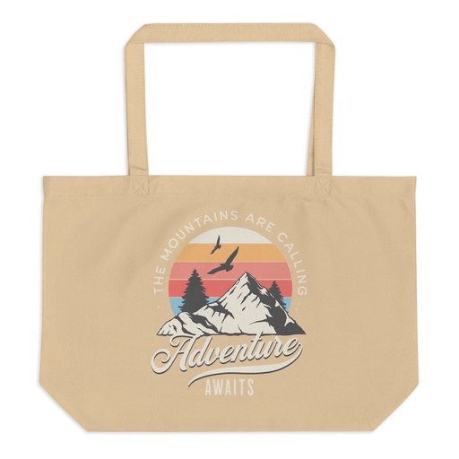 [ID: 378-G27] Adventure Await - Wilderness Camping Large Eco Tote
