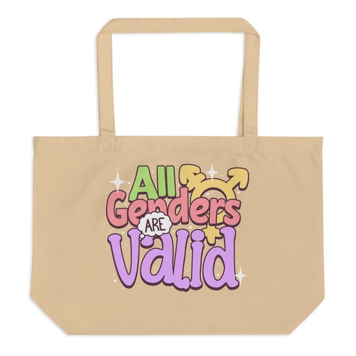 [ID: 378-G45] All Genders are Valid Large Eco Tote