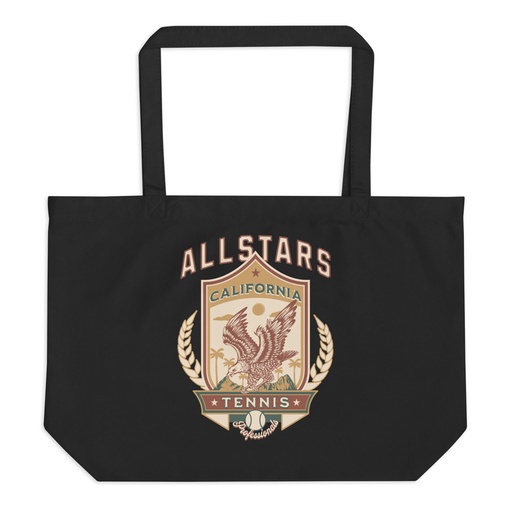 [ID: 378-G46] All Stars Tennis - Eagle Badge Large Eco Tote