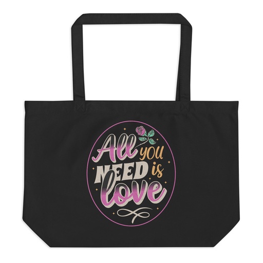 [ID: 378-G51] All you Need is Love - Valentines Day Large Eco Tote