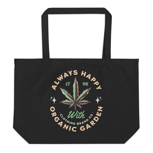 [ID: 378-G55] Always Happy - Cannabis Large Eco Tote