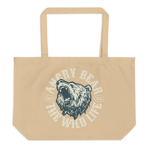[ID: 378-G83] Angry Bear - Wild Life Animal Large Eco Tote