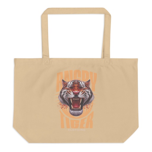[ID: 378-G85] Angry Tiger - AI Large Eco Tote