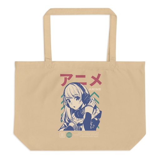 [ID: 378-G89] Anime Girl Large Eco Tote