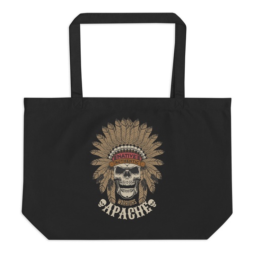 [ID: 378-G94] Apache Warriors - Indian Skull Large Eco Tote