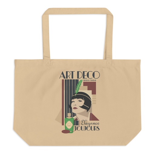 [ID: 378-G102] Art Deco Elegance Toujours Large Eco Tote