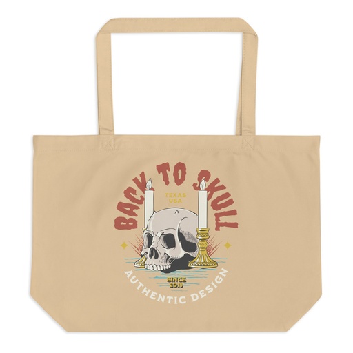 [ID: 378-G124] Back to Skull - Authenthic Design  Large Eco Tote