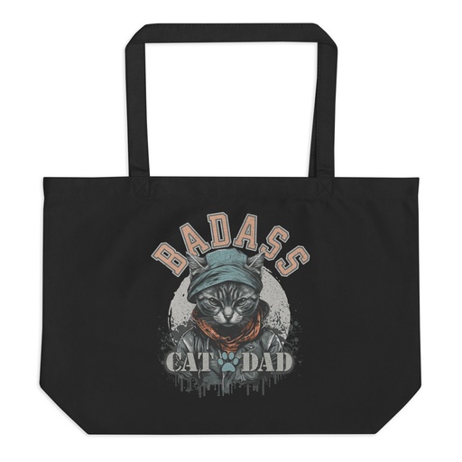 [ID: 378-G129] BADASS CAT DAT Large Eco Tote