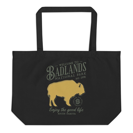 [ID: 378-G131] Badlands National Park - Bison Large Eco Tote