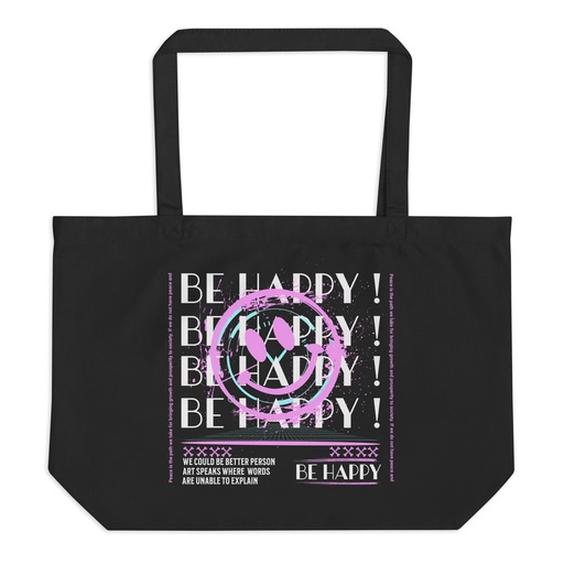 [ID: 378-G155] Be Happy ! Large Eco Tote